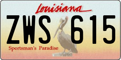 LA license plate ZWS615