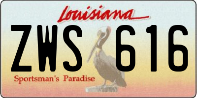 LA license plate ZWS616