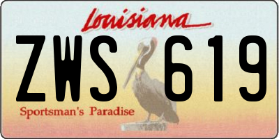 LA license plate ZWS619