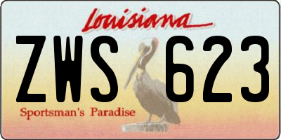 LA license plate ZWS623