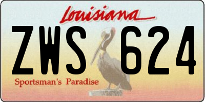 LA license plate ZWS624