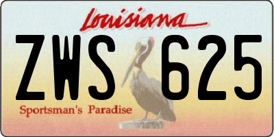 LA license plate ZWS625