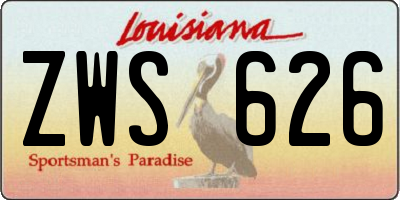 LA license plate ZWS626