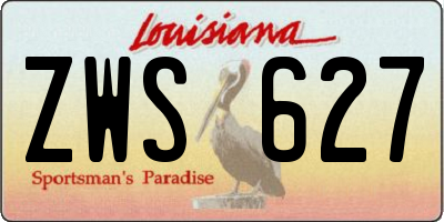 LA license plate ZWS627