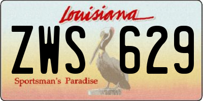 LA license plate ZWS629