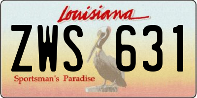 LA license plate ZWS631