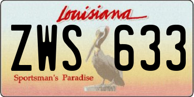 LA license plate ZWS633