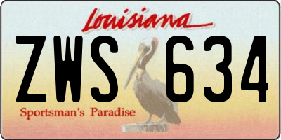 LA license plate ZWS634