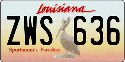 LA license plate ZWS636