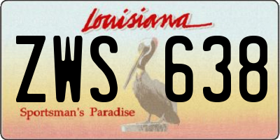 LA license plate ZWS638