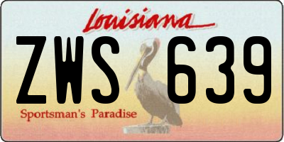 LA license plate ZWS639