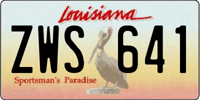 LA license plate ZWS641