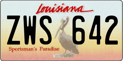 LA license plate ZWS642