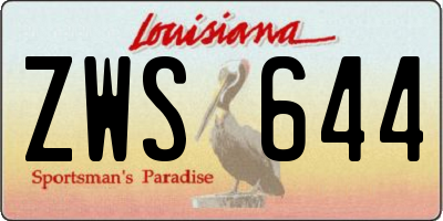 LA license plate ZWS644