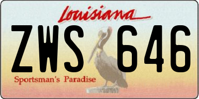 LA license plate ZWS646