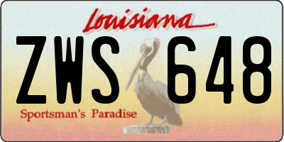 LA license plate ZWS648