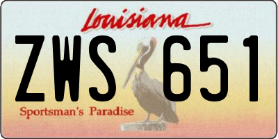 LA license plate ZWS651