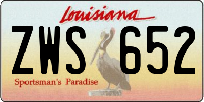 LA license plate ZWS652