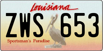 LA license plate ZWS653