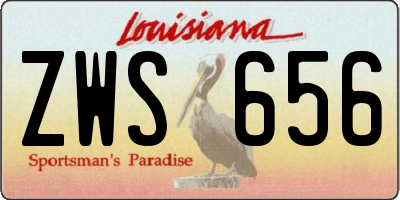 LA license plate ZWS656