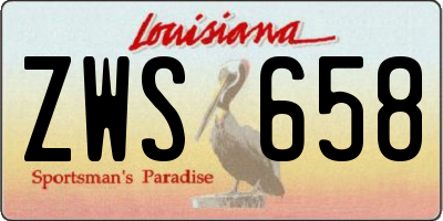 LA license plate ZWS658