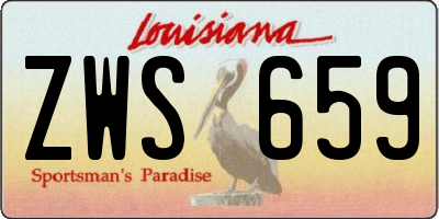 LA license plate ZWS659