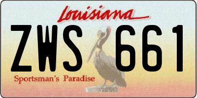LA license plate ZWS661