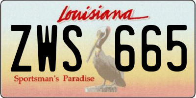 LA license plate ZWS665