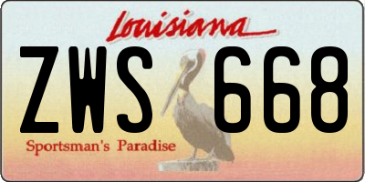 LA license plate ZWS668