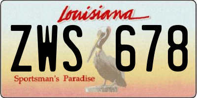 LA license plate ZWS678