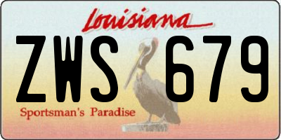 LA license plate ZWS679