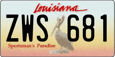 LA license plate ZWS681