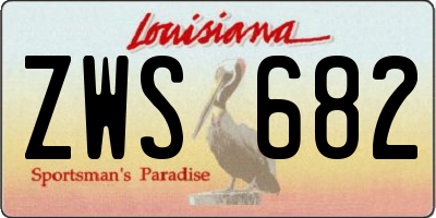 LA license plate ZWS682