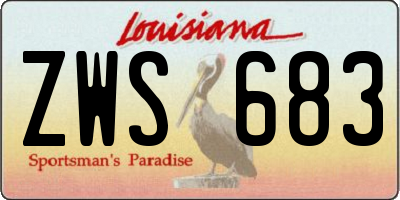 LA license plate ZWS683