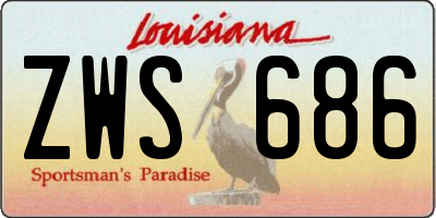 LA license plate ZWS686