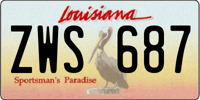 LA license plate ZWS687