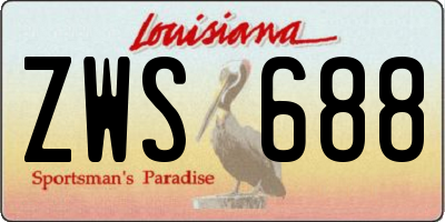 LA license plate ZWS688