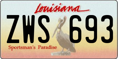 LA license plate ZWS693