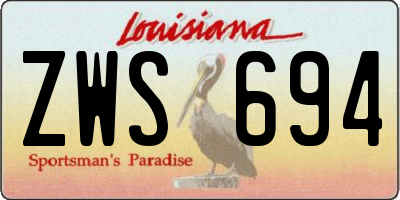 LA license plate ZWS694