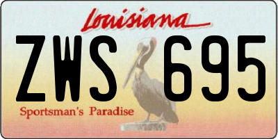 LA license plate ZWS695