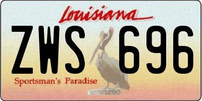 LA license plate ZWS696