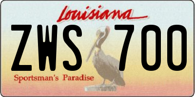 LA license plate ZWS700