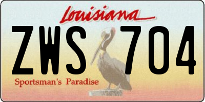 LA license plate ZWS704