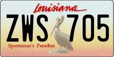 LA license plate ZWS705