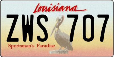 LA license plate ZWS707