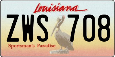 LA license plate ZWS708