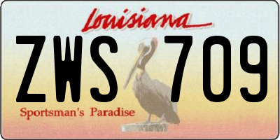 LA license plate ZWS709