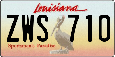 LA license plate ZWS710