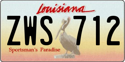 LA license plate ZWS712