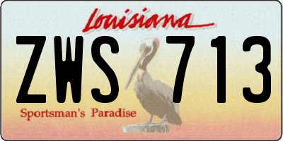 LA license plate ZWS713
